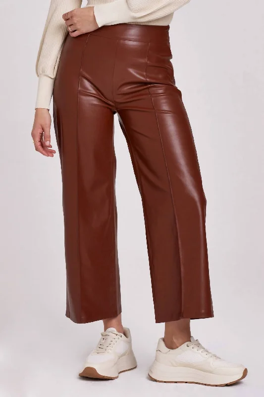 Price Smash Sparkle Wide Leg Cropped Pant In Mahogany