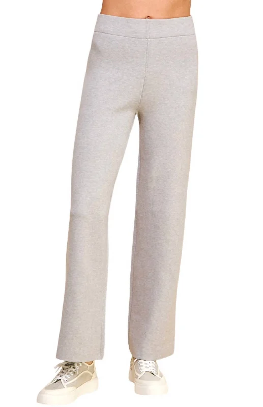 Price Cut Straight Leg Sweater Pants In Heather Grey