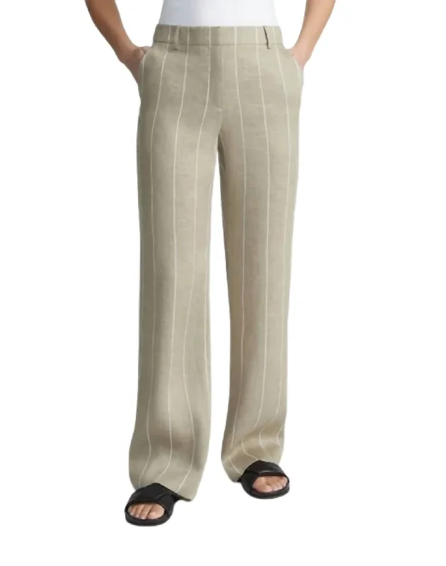 Weekend Special Stripe Linen Gates Pants In Quarry Multi