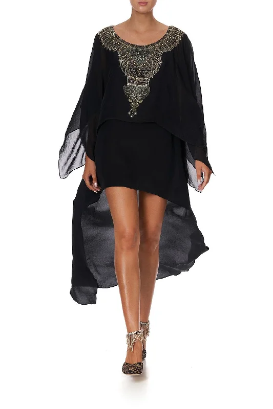 Best Deals ROUND NECK SHORT LAYER KAFTAN BLACK