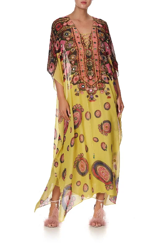Big Savings V NECK SPLIT KAFTAN MULTI