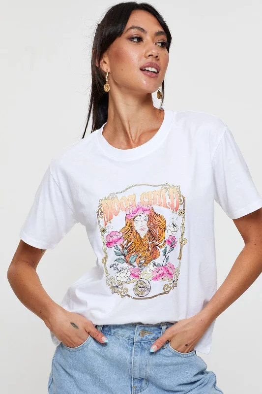 Act Fast White Graphic T Shirt Short Sleeve