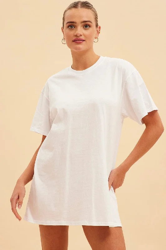 Limited Availability White Jamie Oversized T-Shirt Dress