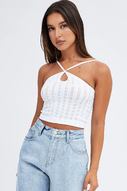 Steals and Deals White Singlet Top Seamless
