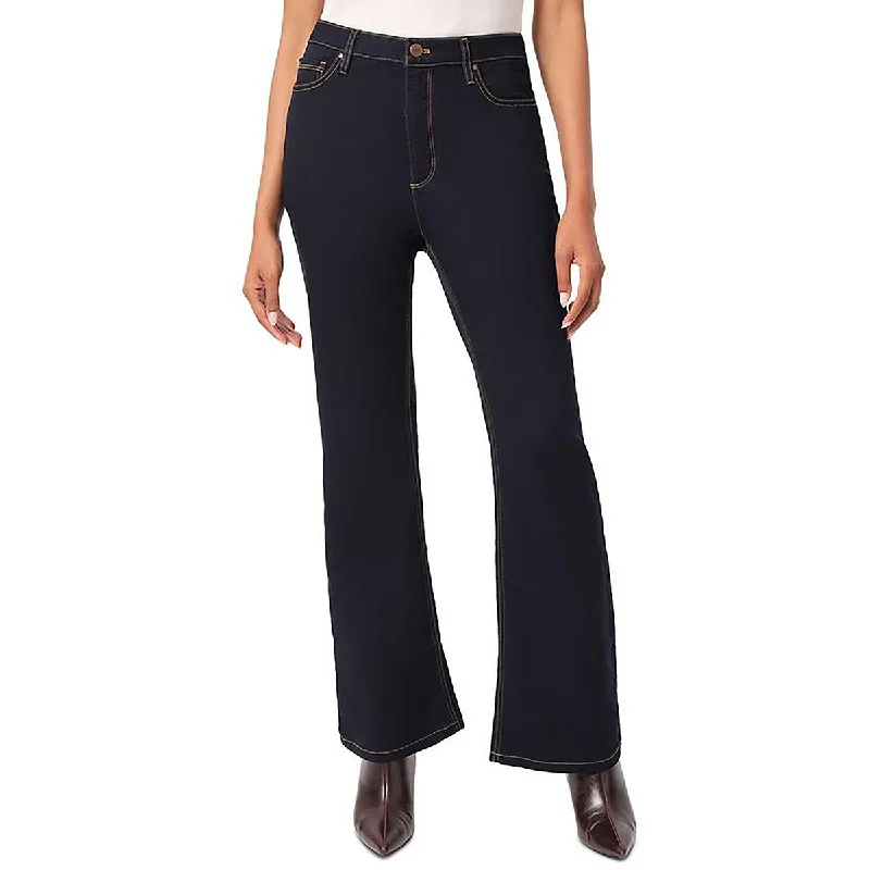 Deal Dash Womens Denim Control Top Flared Jeans
