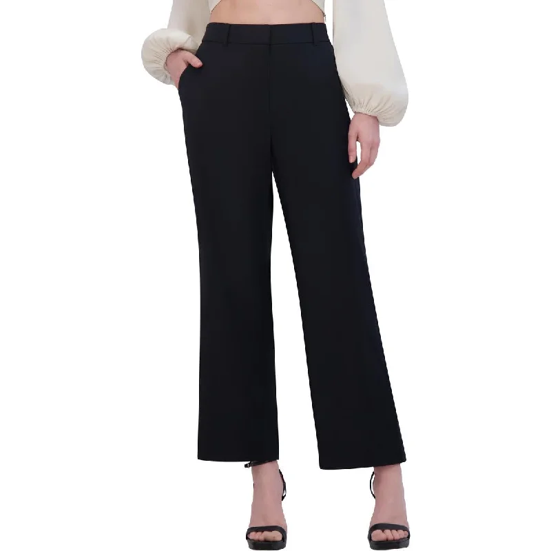 Shop and Save Womens Linen Flat Front Ankle Pants