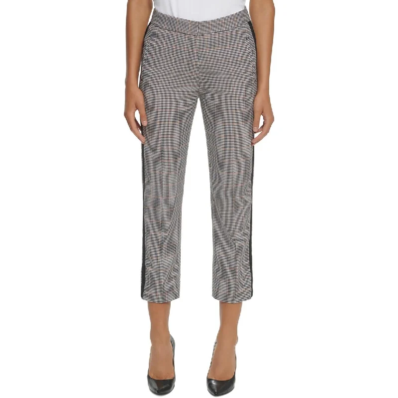 Quick Sale Womens Plaid Skinny Cropped Pants