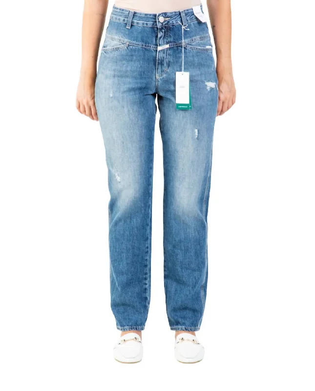 Super Deal X-Pose High Waist Jeans In Mid Blue