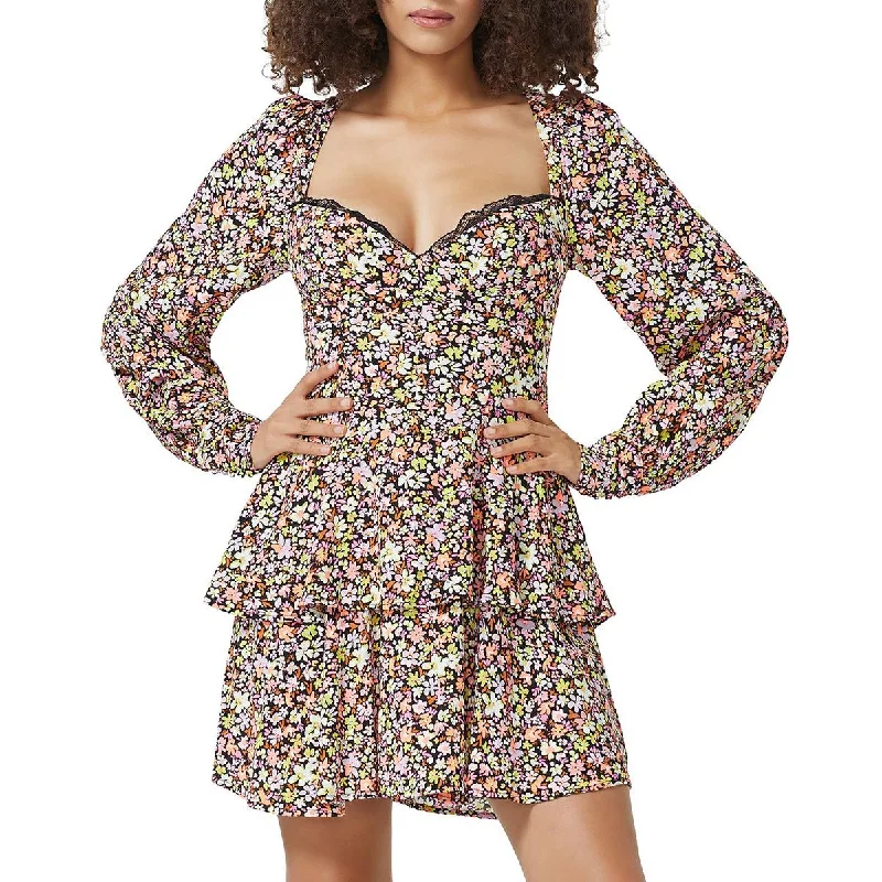 Price Meltdown AFRM Womens Crepe Tiered Fit & Flare Dress