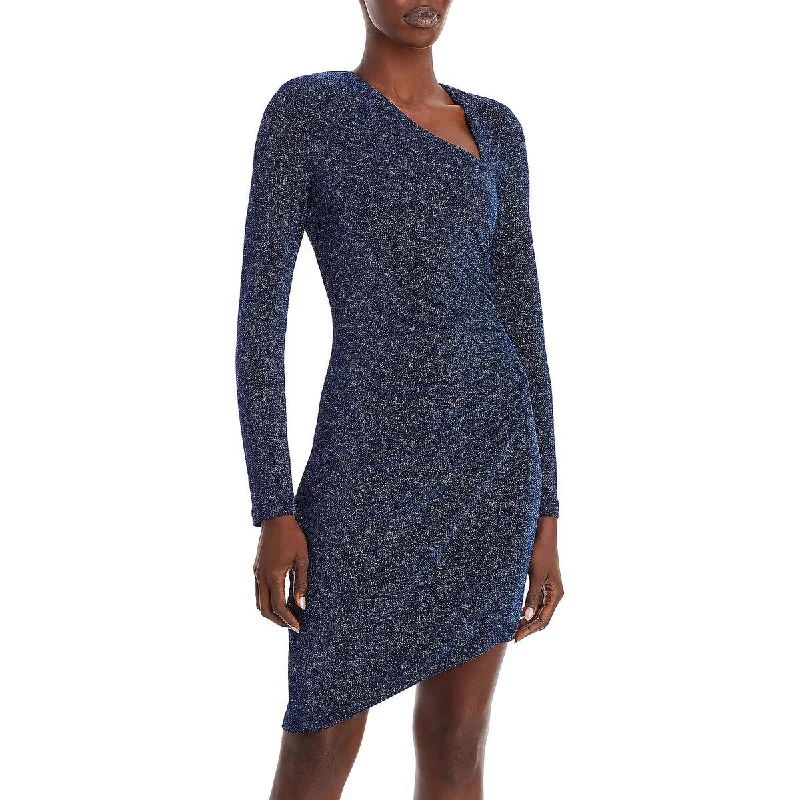 Weekend Special Aqua Womens Metallic Asymmetric Cocktail and Party Dress