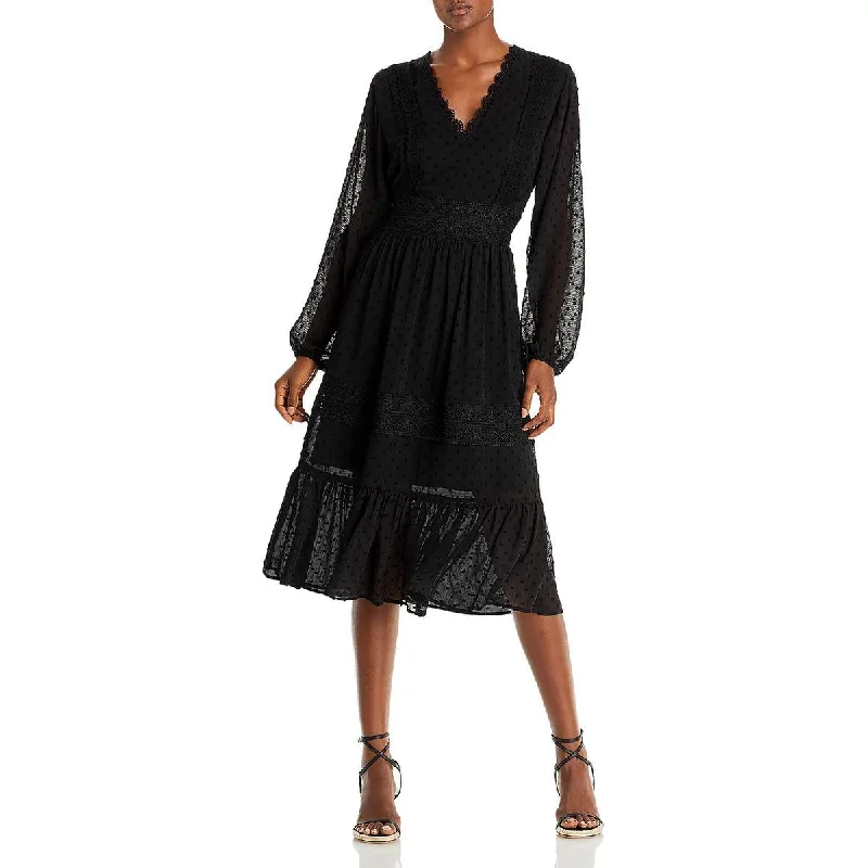 Amazing Deals Aqua Womens Applique Cotton Midi Dress
