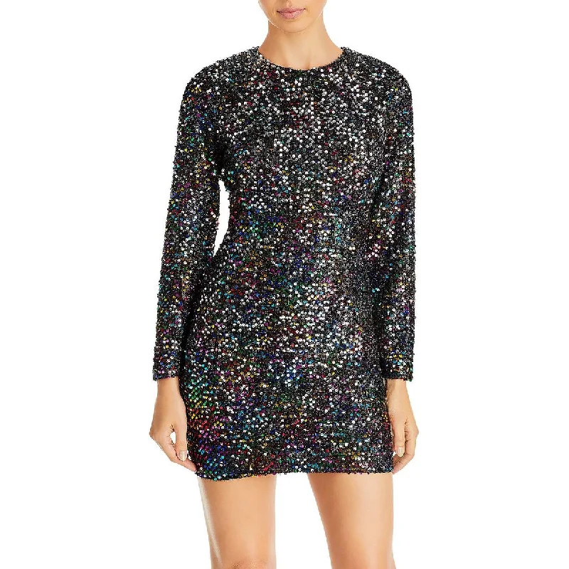 New Arrival Aqua Womens Sequined Mini Cocktail and Party Dress
