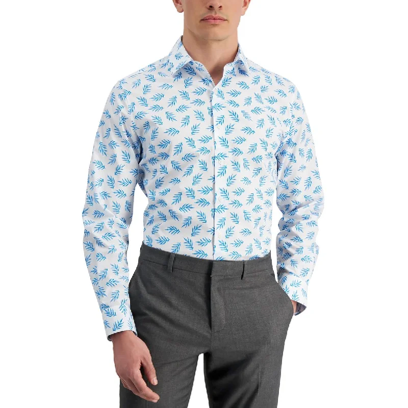 Best Bargains Bar III Mens Organic Cotton Printed Button-Down Shirt