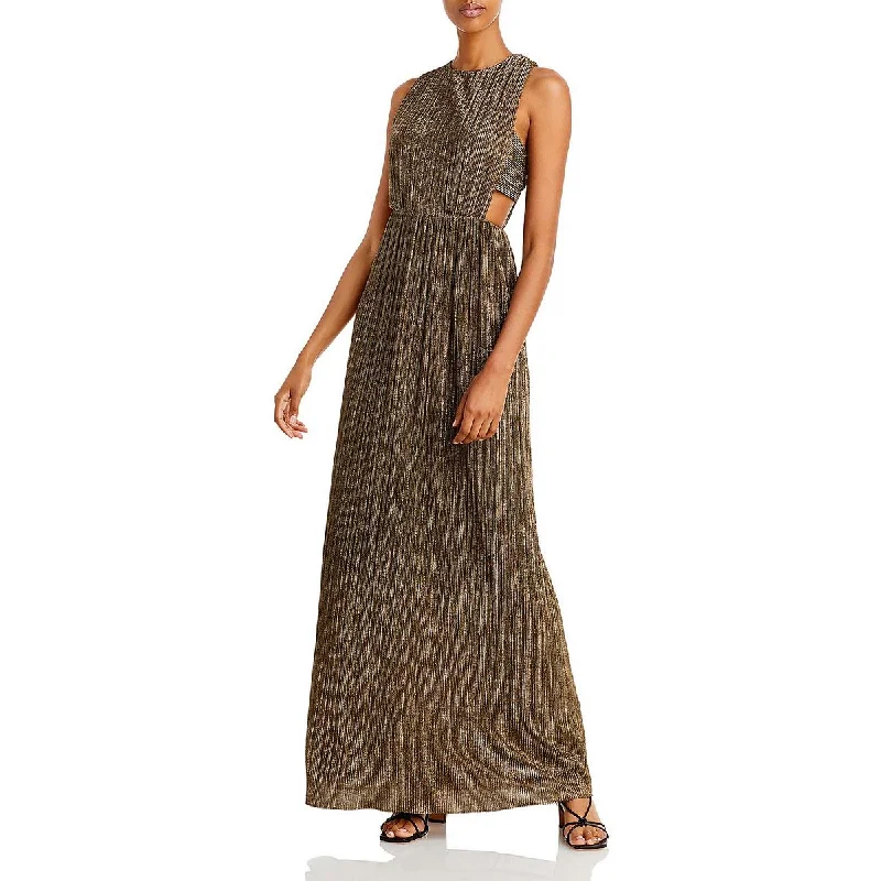 Today’s Special BCBGMAXAZRIA Womens Metallic Cut Out Evening Dress