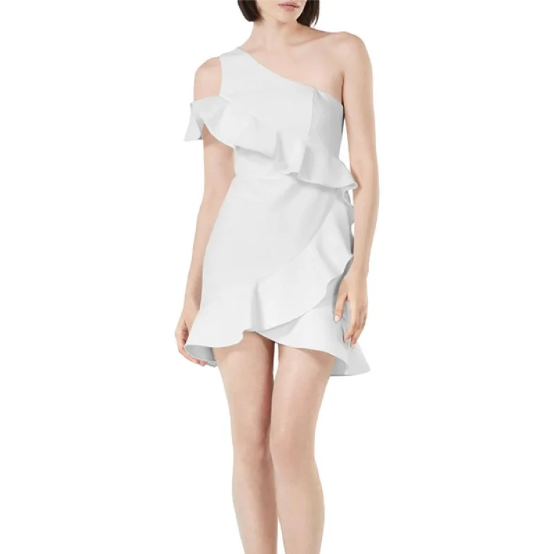 Limited Edition BCBGMAXAZRIA Womens Ruffled Mini Cocktail and Party Dress