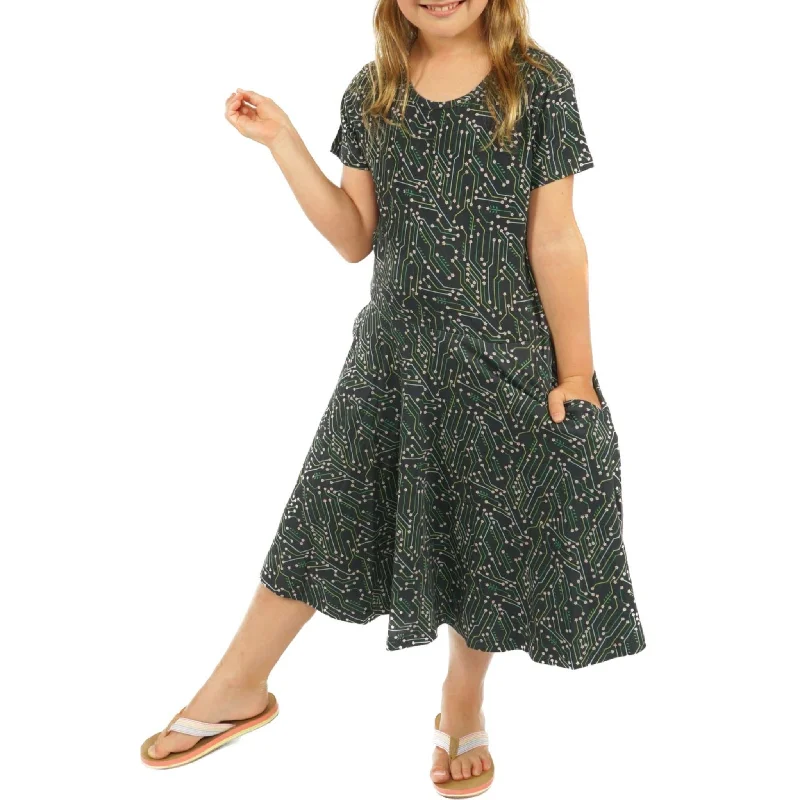 Time-Limited Offer Circuit Flowers Kids 3/4th Twirl Dress [FINAL SALE]