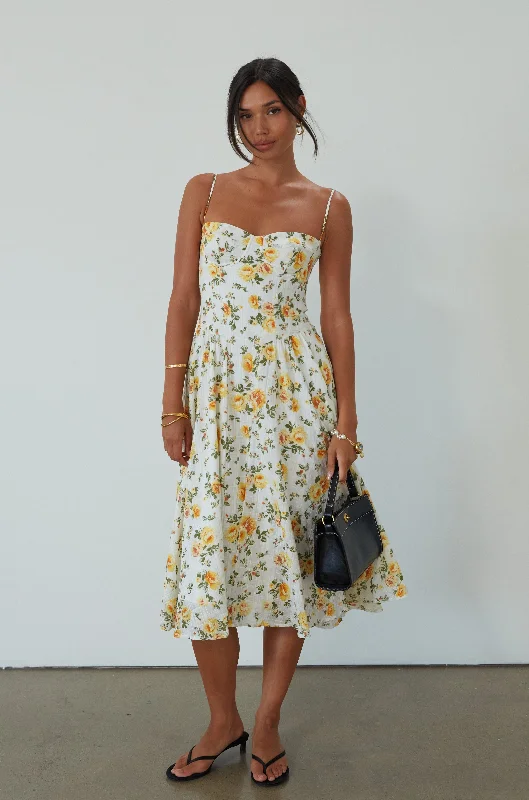 Seasonal Clearance Golden Fields Midi Dress