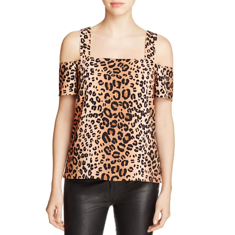 Grand Opening Sale Cooper & Ella Womens Animal Print Cut-Out Casual Top