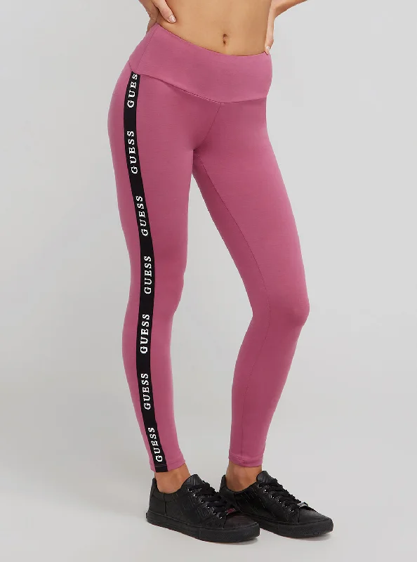 Price Reduction Eco Purple Blush Aline Active Logo Leggings