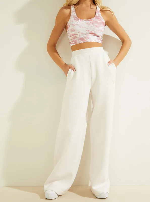 Midnight Madness Eco White Multi Allie Active Scuba Wide-Leg Pants