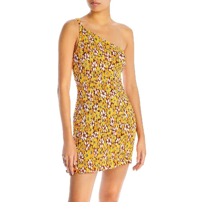 New Deals Faithfull the Brand Womens One Shoulder Smocked Mini Dress