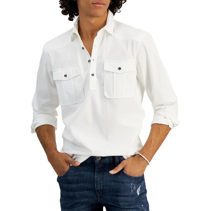 Amazing Deals INC Mens Collared Regular Fit Button-Down Shirt