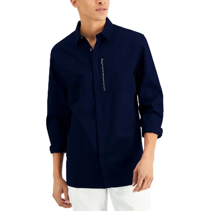 Quick Sale INC Mens Cotton Collared Button-Down Shirt