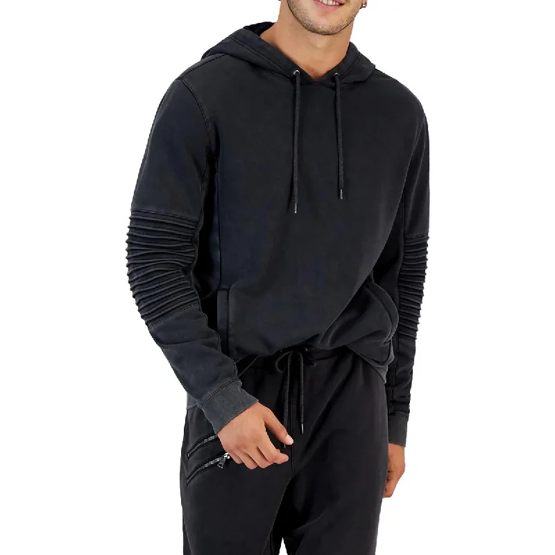 Great Deals INC Mens Fleece Moto Hoodie