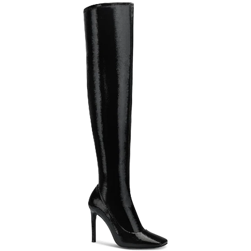 Discount Extravaganza INC Womens Keenah Patent Square Toe Thigh-High Boots