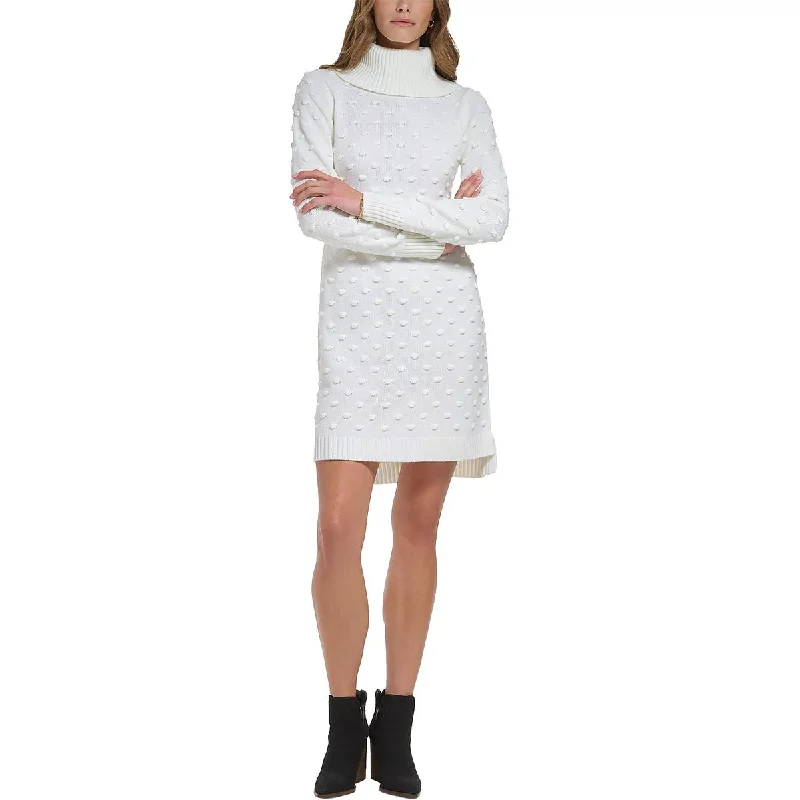 While Supplies Last Jessica Howard Womens Petites Textured Turtleneck Sweaterdress