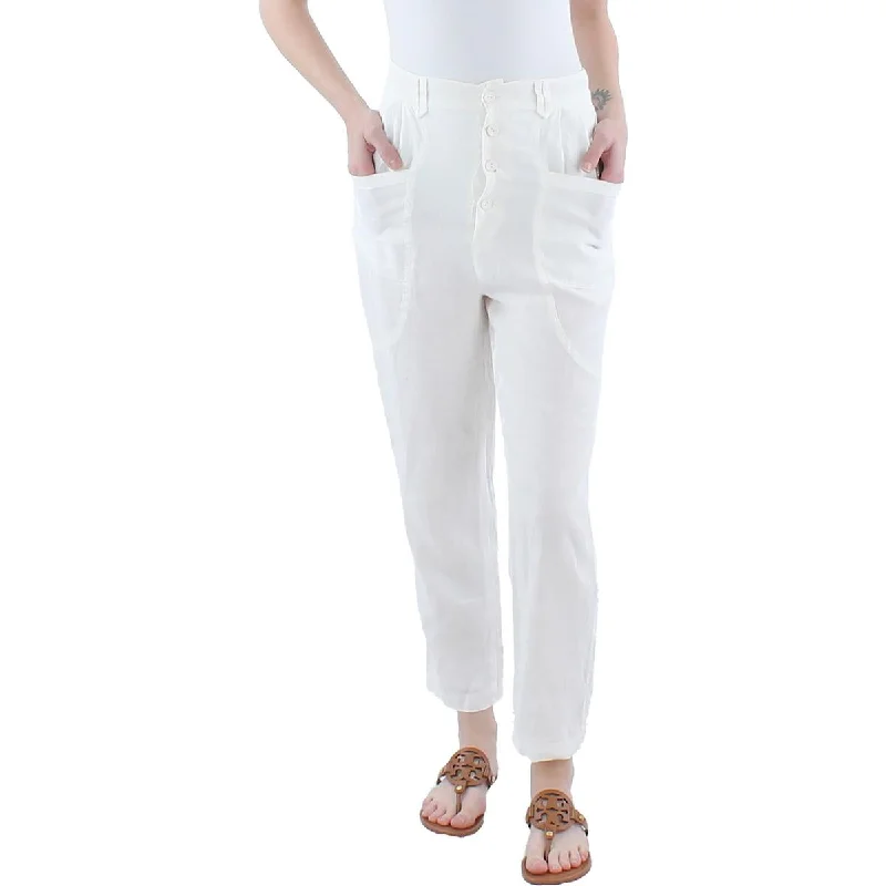 Crazy Deals Joie Womens Gia Linen Ankle High-Waist Pants