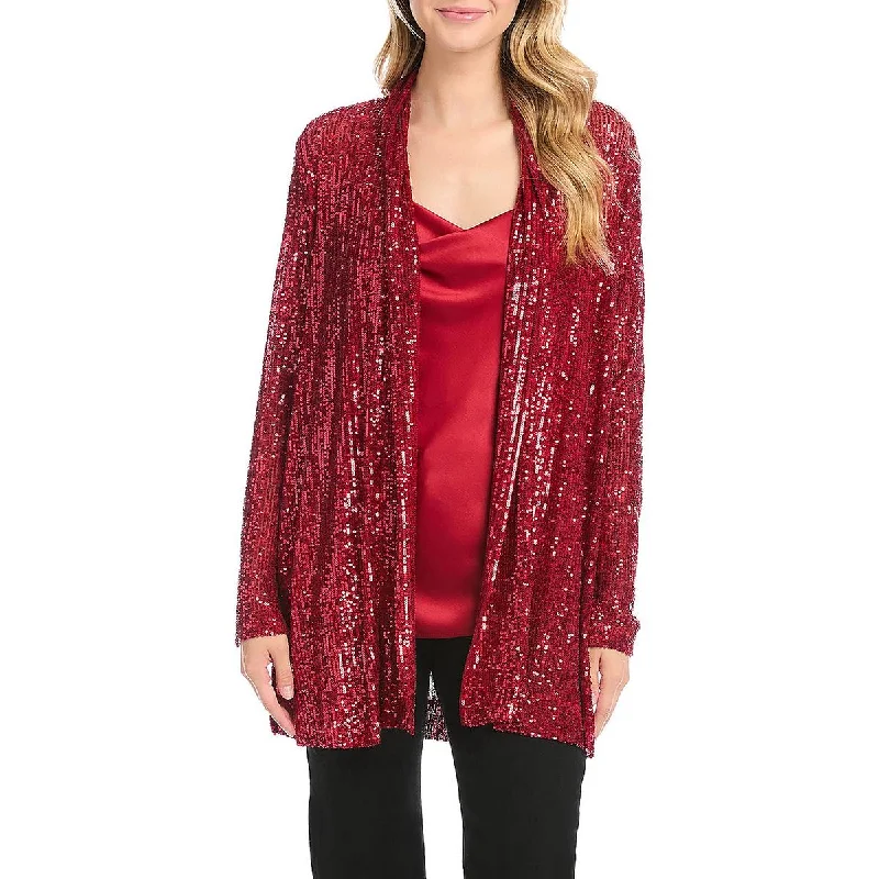 Crazy Deals Karen Kane Womens Sequined Open Front Duster Blazer
