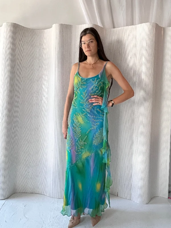 Flash Deals Las Vegas 2010s Silk Beaded Dress