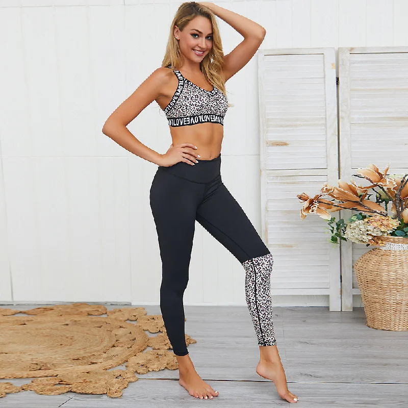 Overstock Leopard print yoga suit