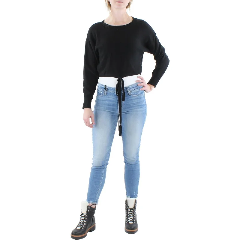 Final Clearance Lucy Paris Womens Cropped Knit Pullover Top