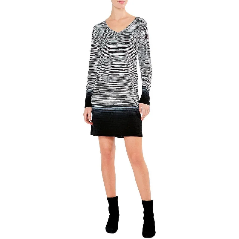 Deal Mania Nic + Zoe Womens Striped Knee Sweaterdress