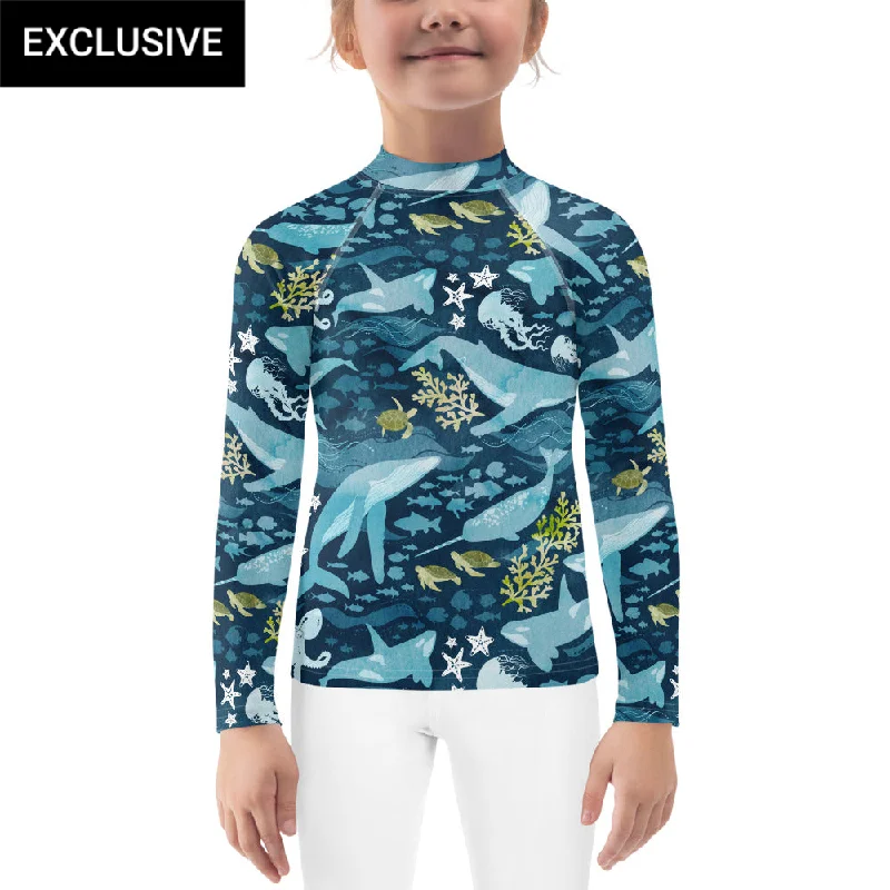 Final Markdown Ocean Life Kids Rash Guard (POD)