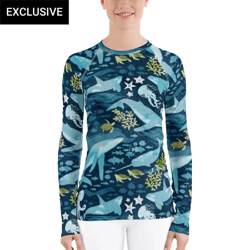 Fantastic Offers Ocean Life Rash Guard Top (POD)