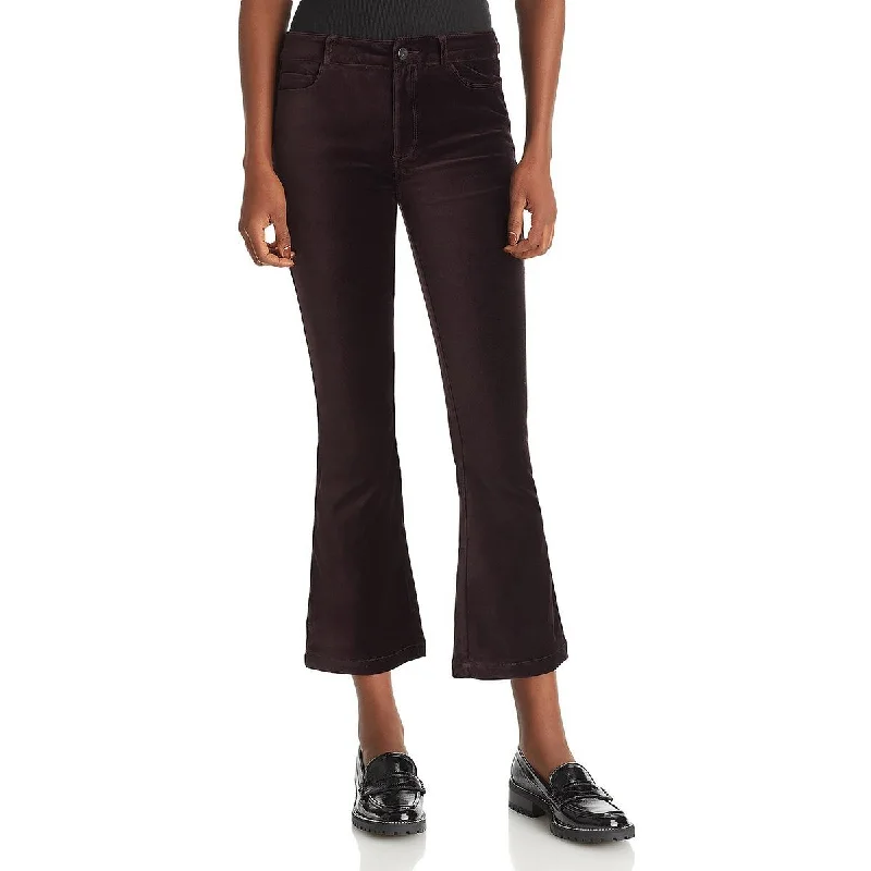 Extra Savings Paige Womens Claudine Velvet Stretch Flared Pants