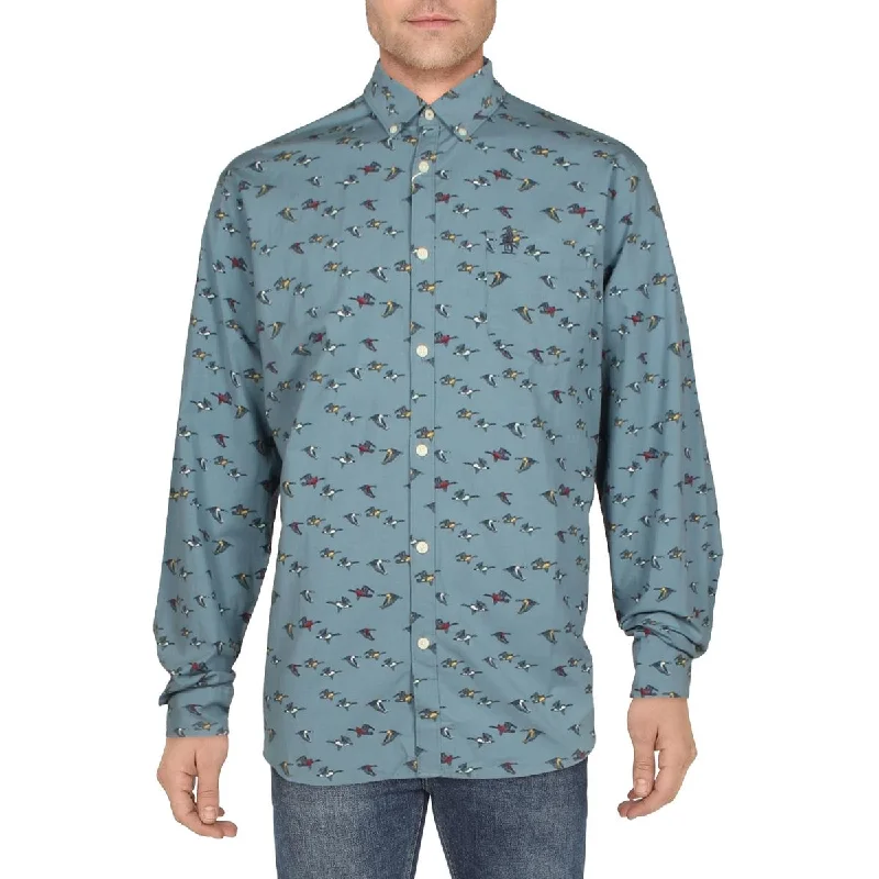 Time-Limited Offer Penguin By Munsingwear Mens Print Woven Button-Down Shirt