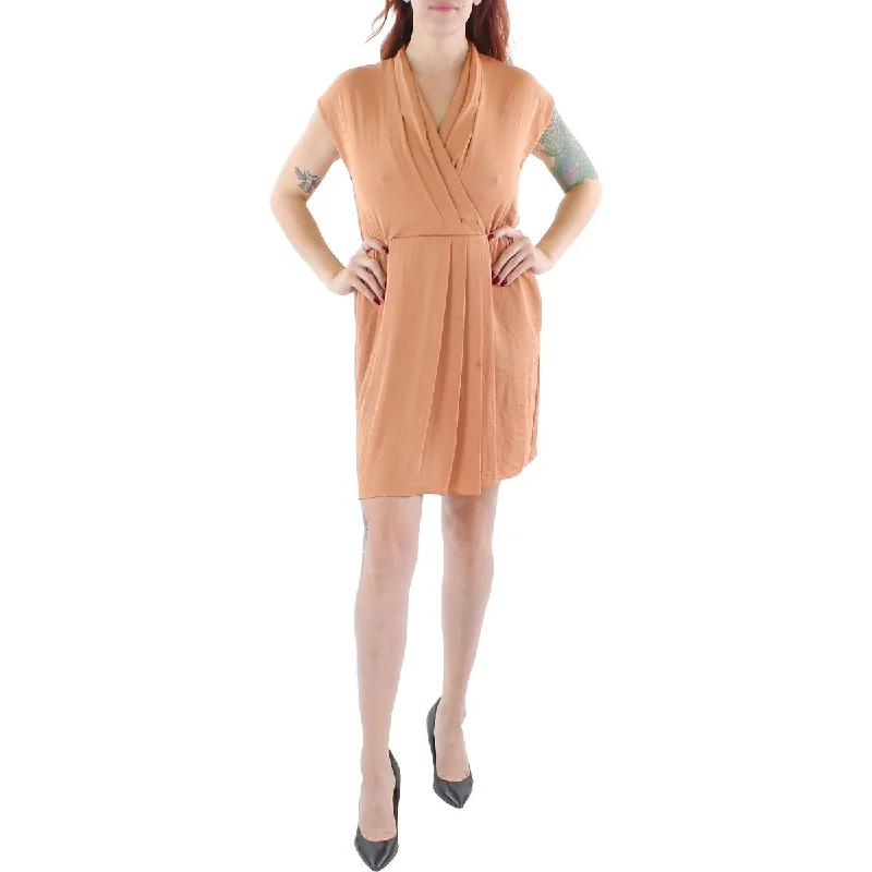 Today’s Deal Rachel Rachel Roy Womens Sateen Pleated Fit & Flare Dress