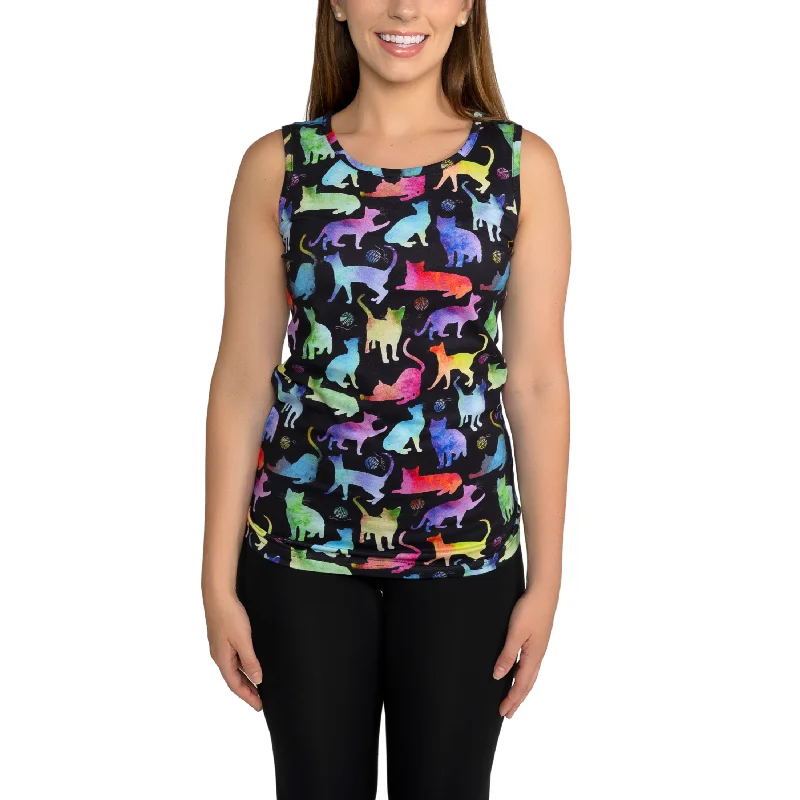 Instant Discount Rainbow Cats String Theory Tank Top