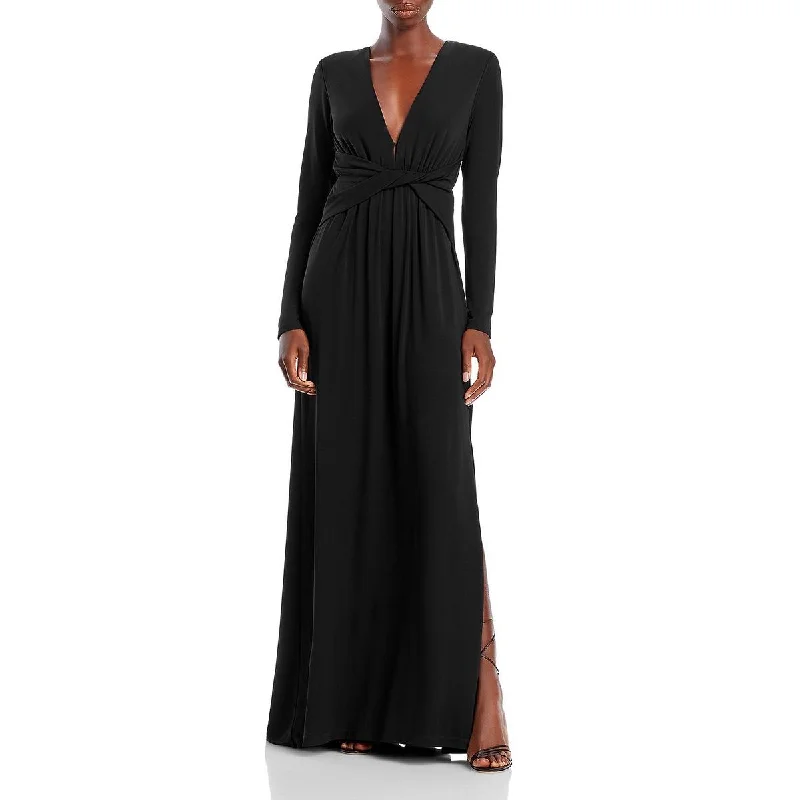 Super Sale Ramy Brook Womens Plunging Gathered Evening Dress