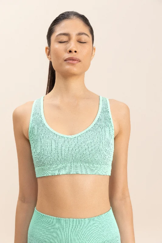 Instant Discount Rib Classic Seamless V-neck Sports Bra