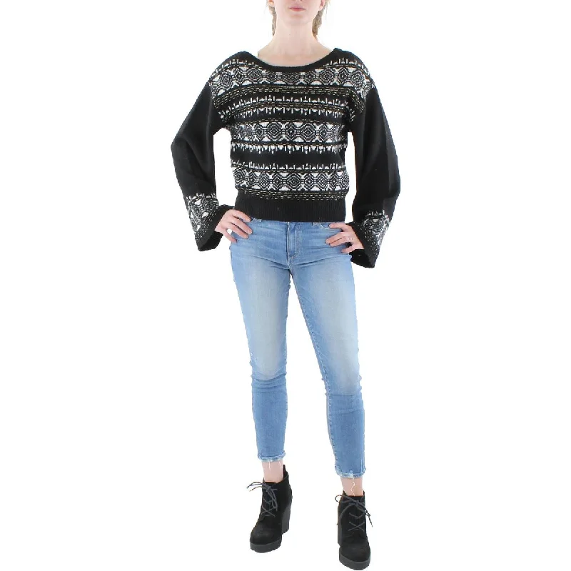 Lowest Price Sam Edelman Womens Fair Isle Metallic Pullover Sweater