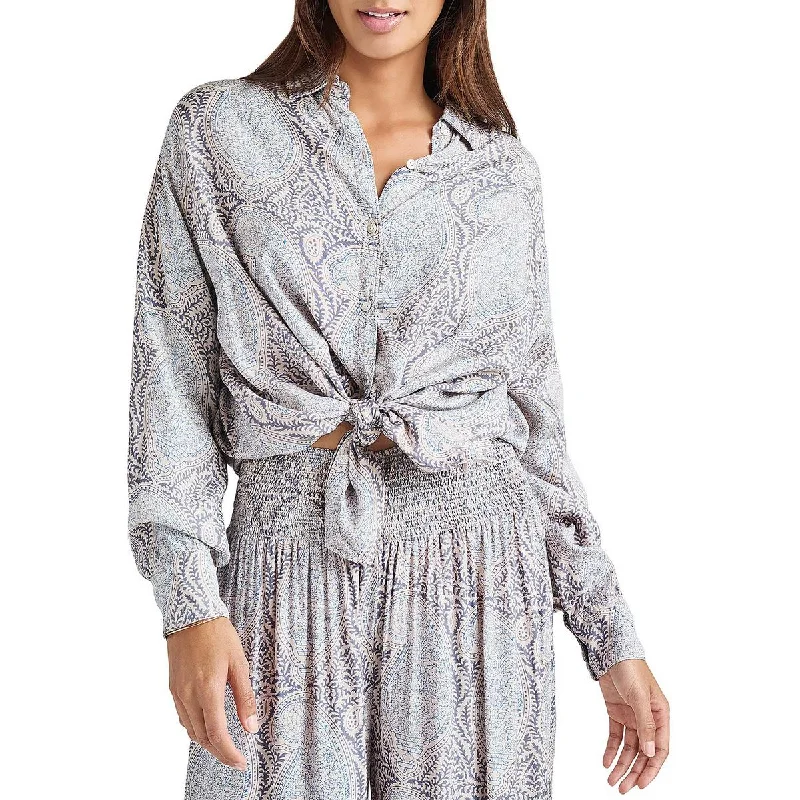 Great Deals Splendid Womens Mackenzie Paisley Long Sleeve Button-Down Top