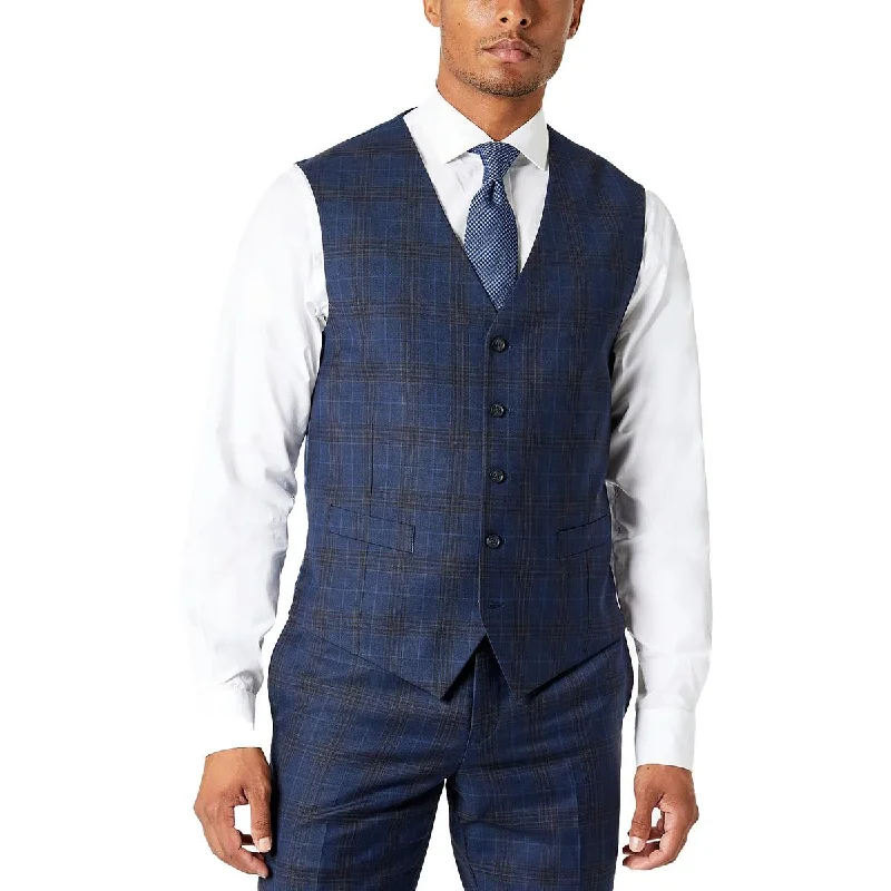 Weekend Flash Sale Tallia Mens Wool Blend Plaid Suit Vest