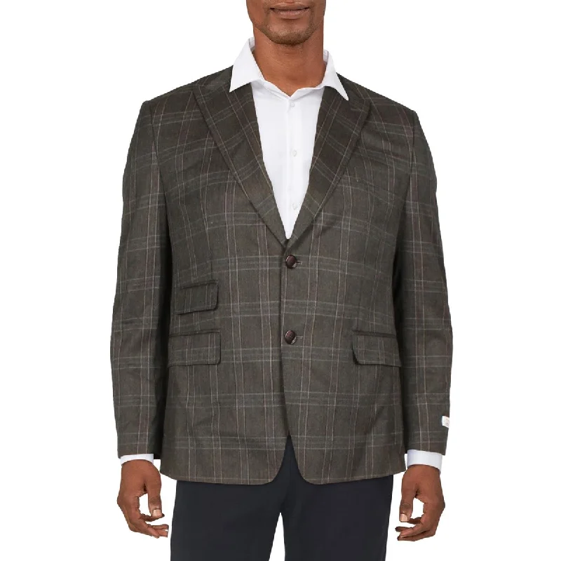 Overstock Sale Tayion By Montee Holland Mens Acontour Wool Blend Classic Fit Two-Button Blazer