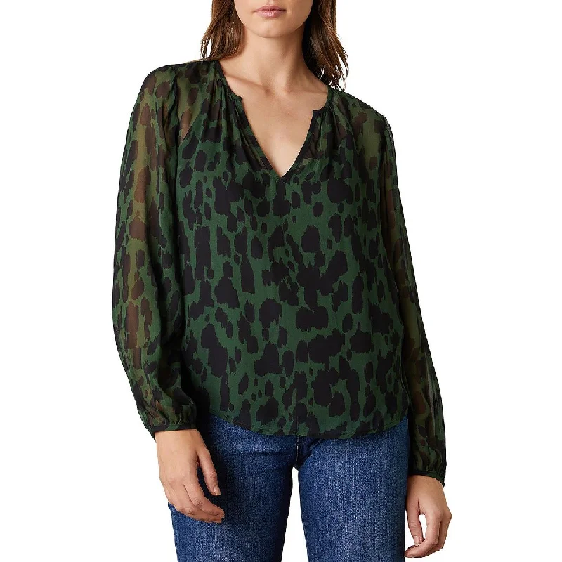 Discount Extravaganza VELVET BY GRAHAM & SPENCER Womens Edna Chiffon Boho Blouse