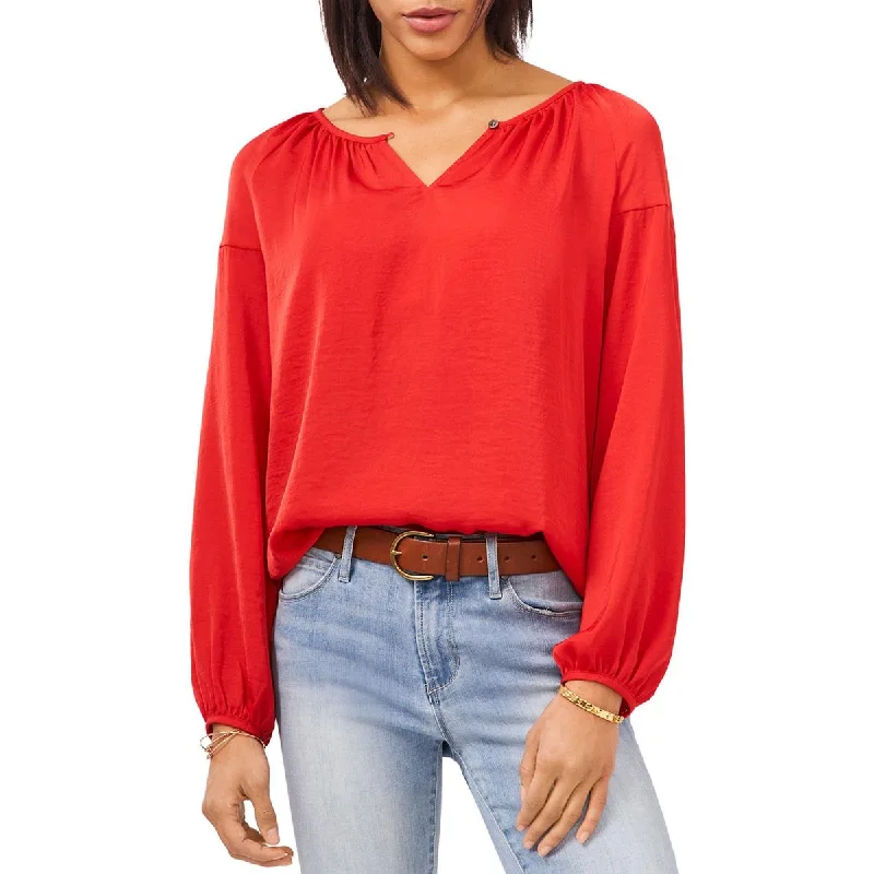 Special Offer Vince Camuto Womens Satin Keyhole Blouse
